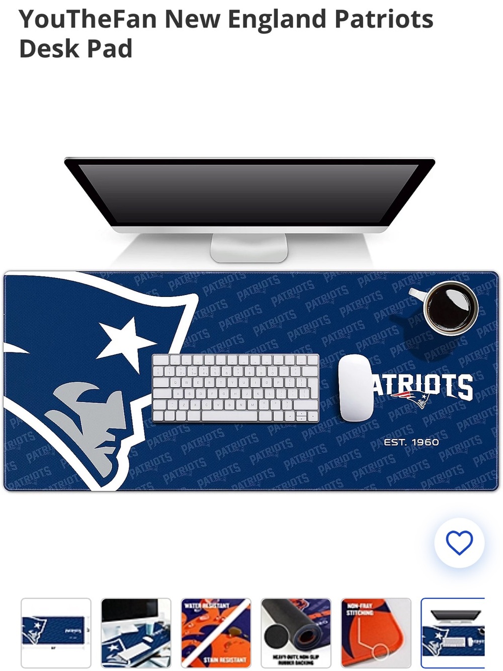YouTheFan New England Patriots Blue Desk Pad